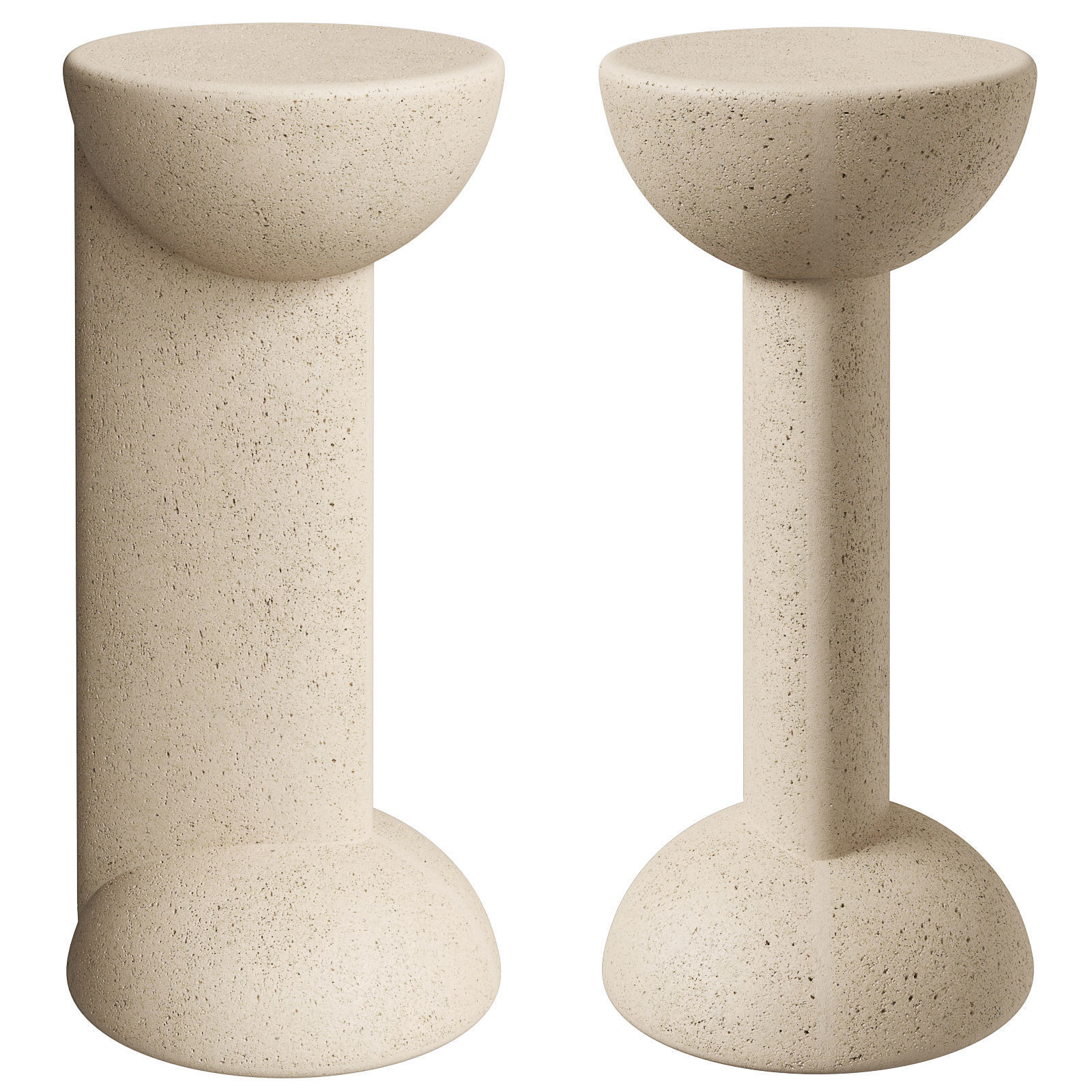 West Elm Monti and Fluted drink tables 3D model_1