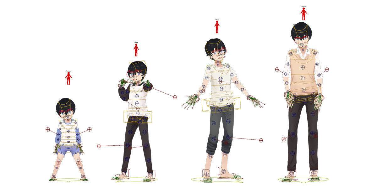 Anime Male Base Mesh Age Kit Low-poly 3D model_8