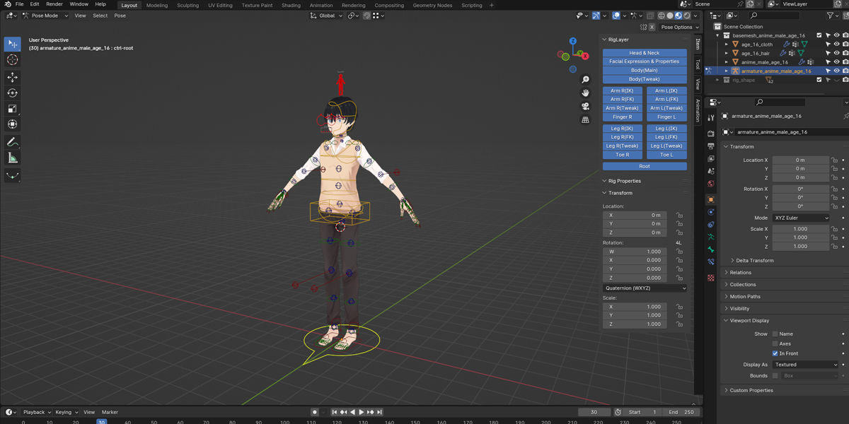Anime Male Base Mesh Age Kit Low-poly 3D model_9