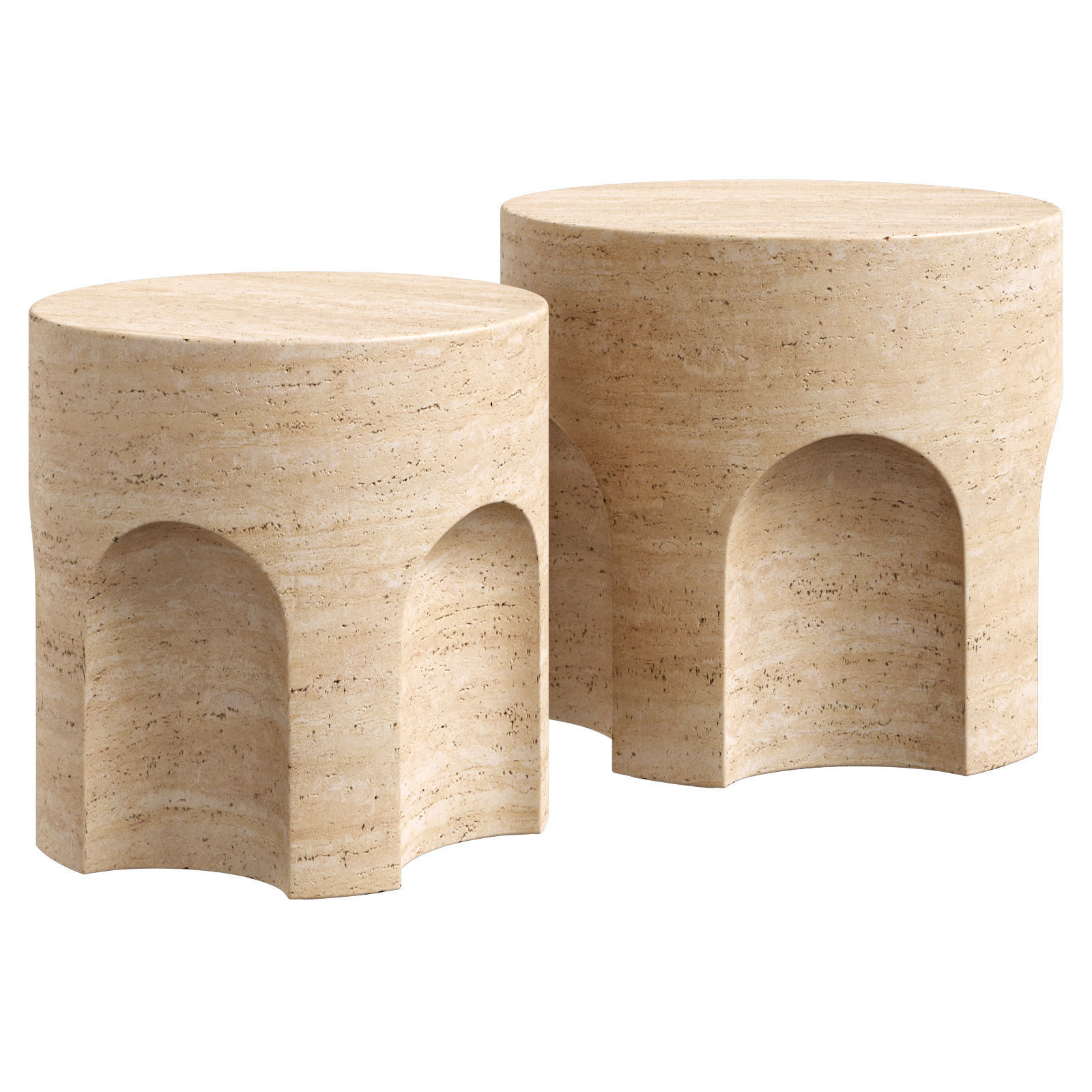 Restoration Hardware Volta Carved round tables 3D model_1