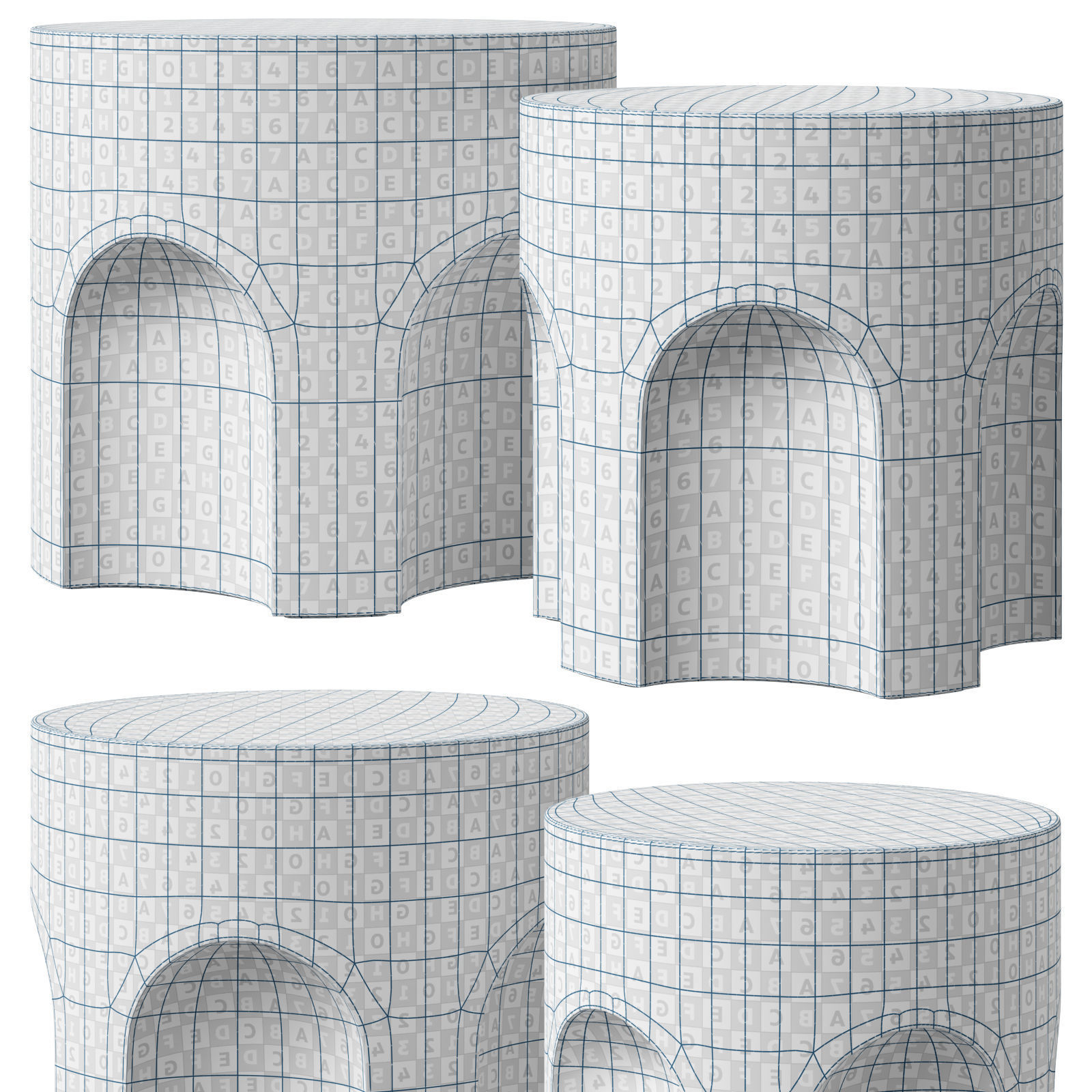 Restoration Hardware Volta Carved round tables 3D model_7