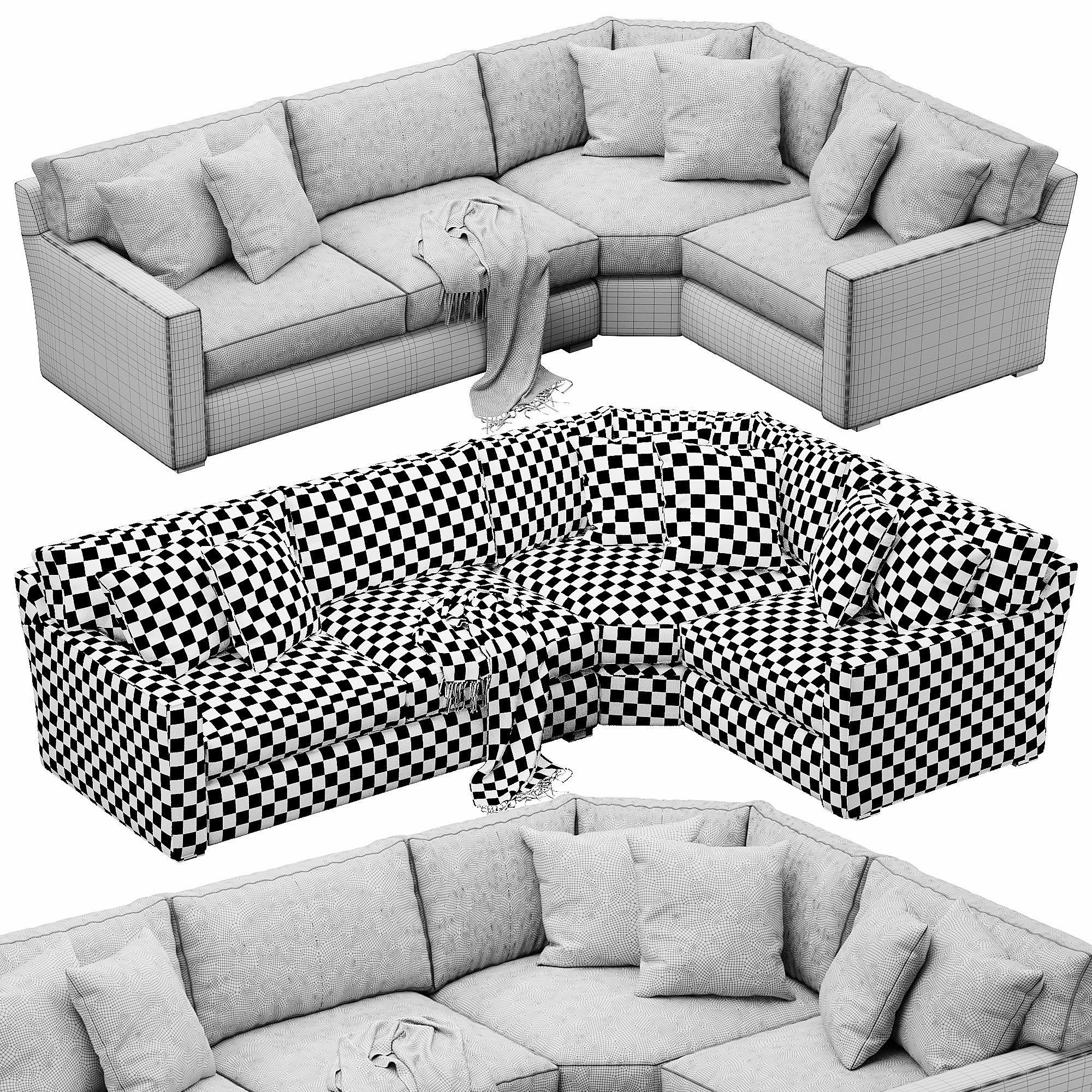 Crate and Barrel Axis sofa 3D model_12