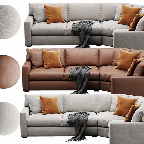 Crate and Barrel Axis sofa 3D model 2