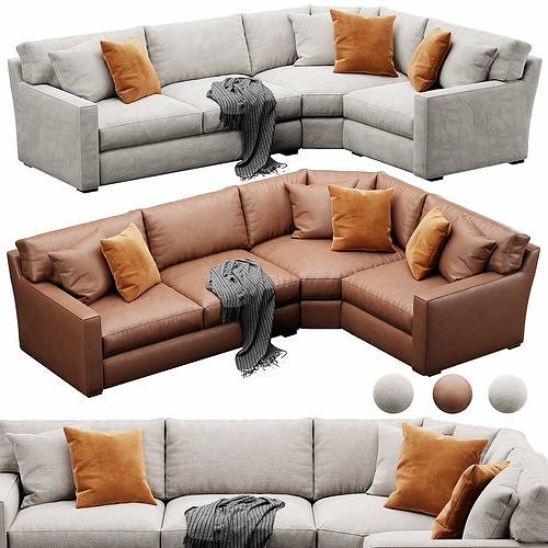 Crate and Barrel Axis sofa 3D model 6