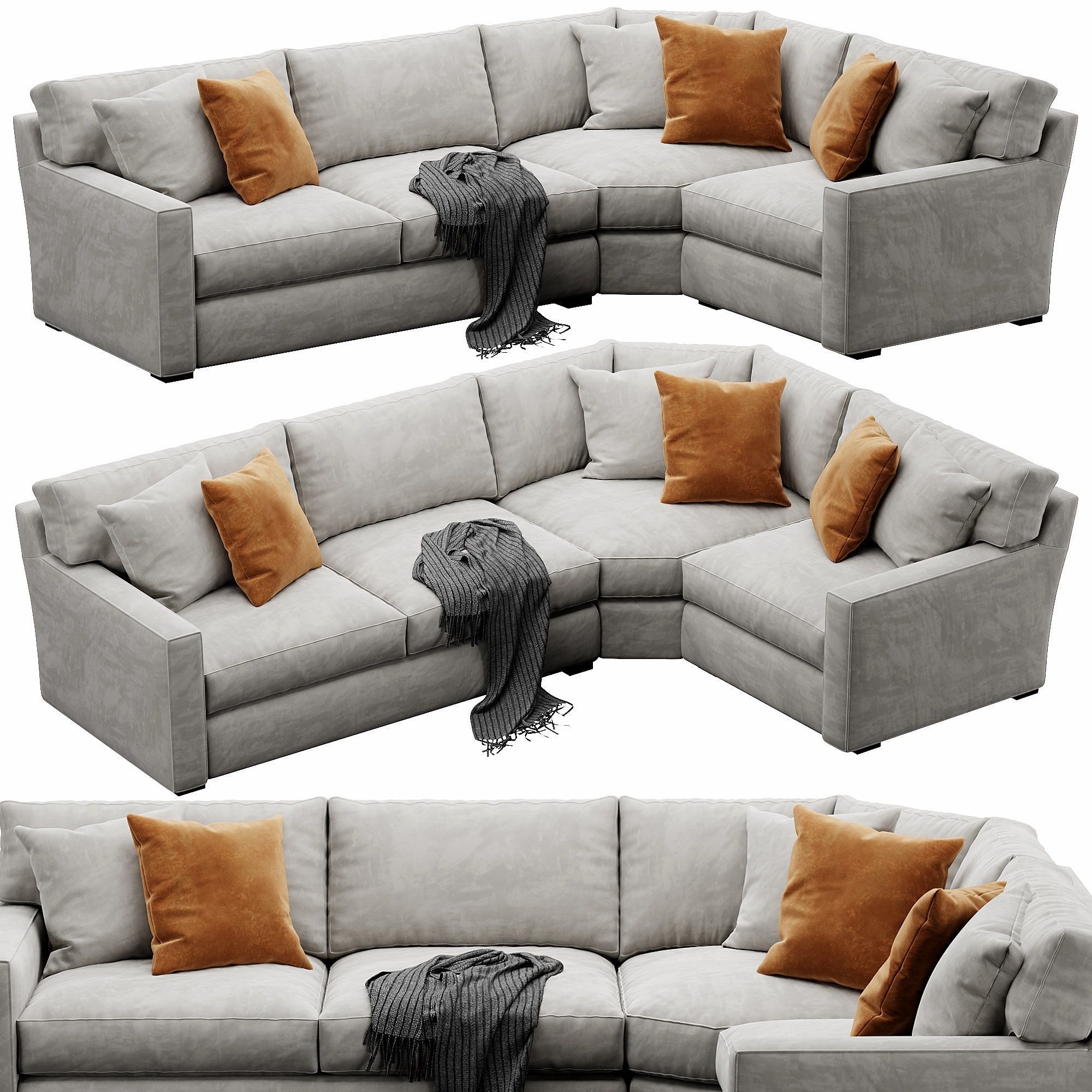 Crate and Barrel Axis sofa 3D model_3
