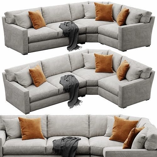 Crate and Barrel Axis sofa 3D model 4