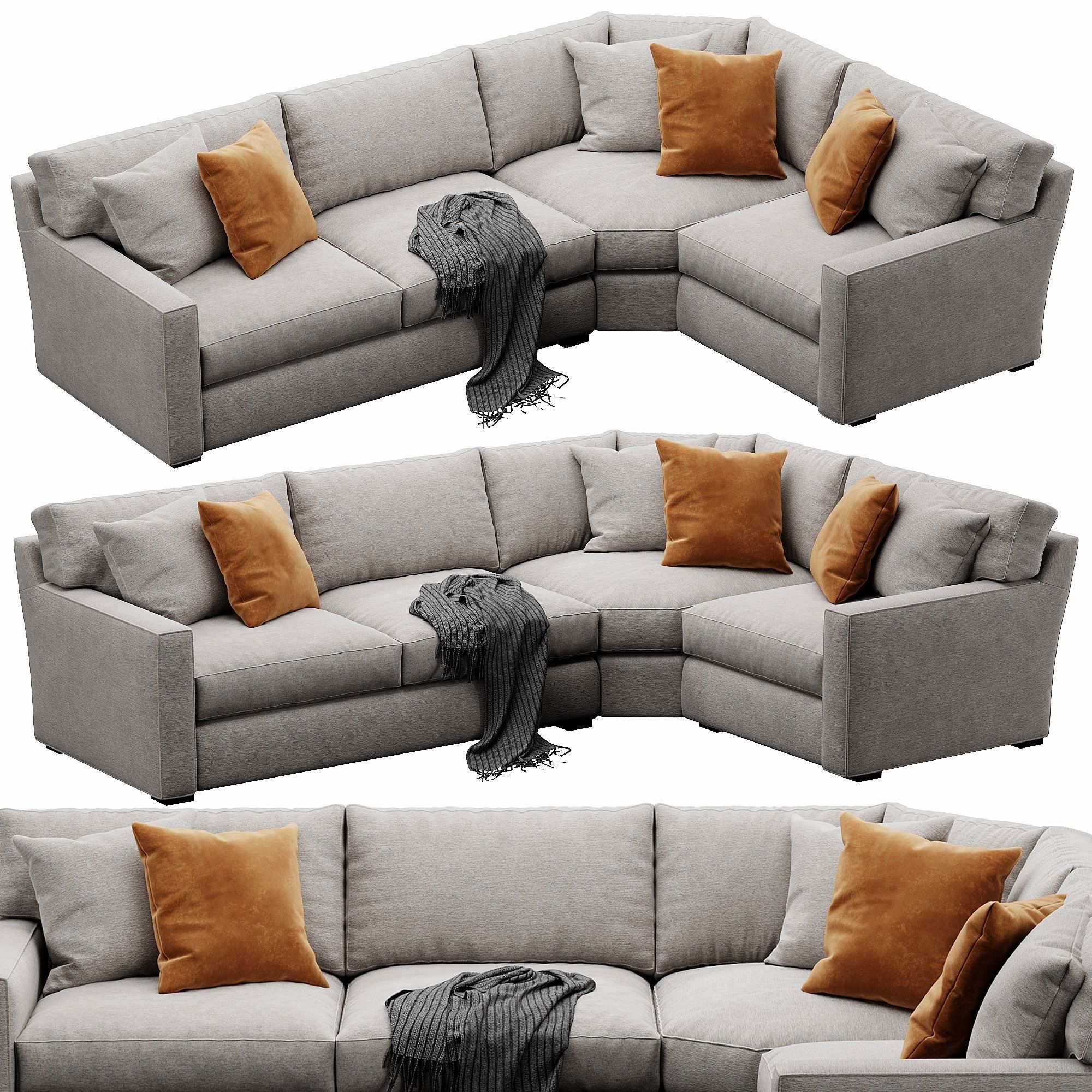 Crate and Barrel Axis sofa 3D model_2