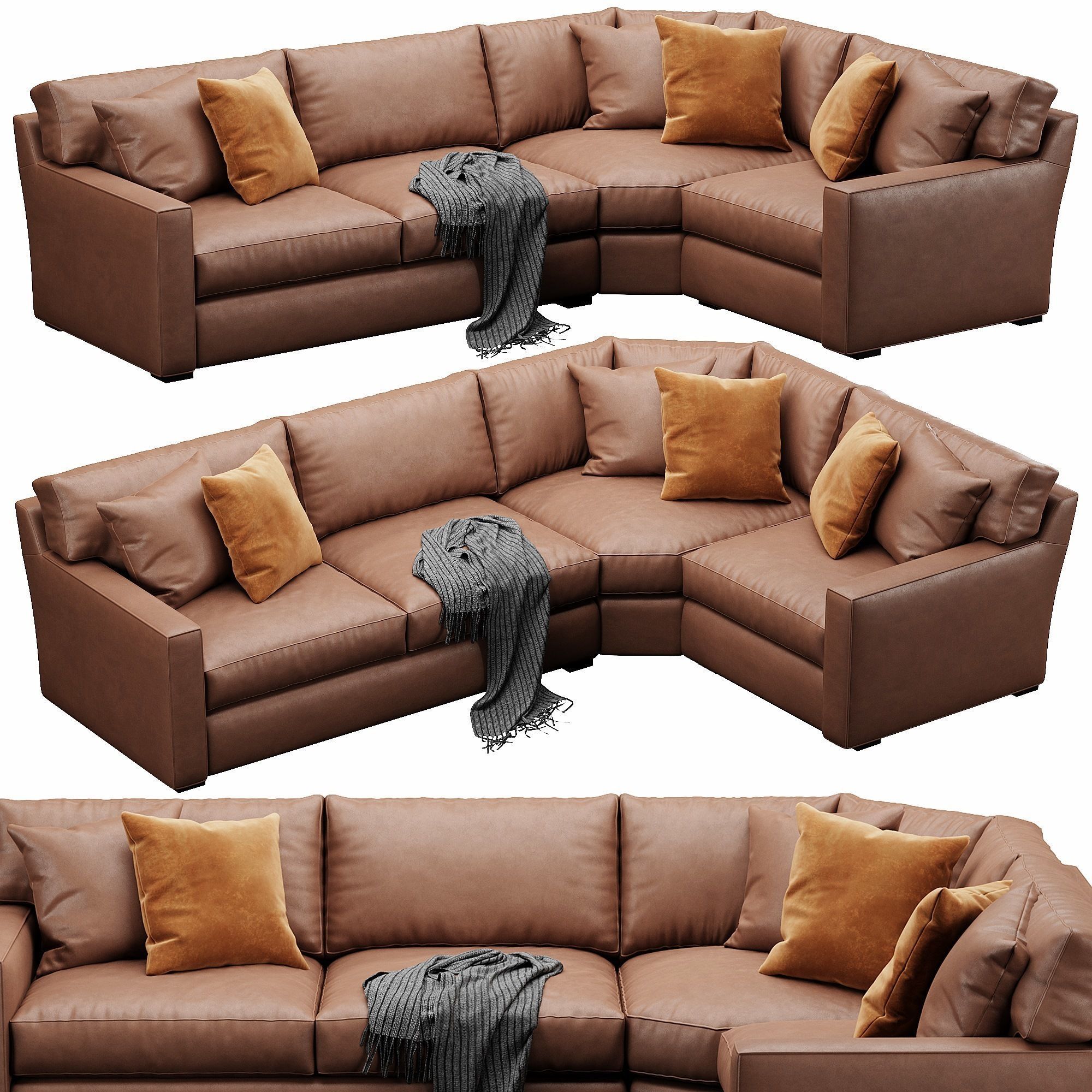 Crate and Barrel Axis sofa 3D model_4