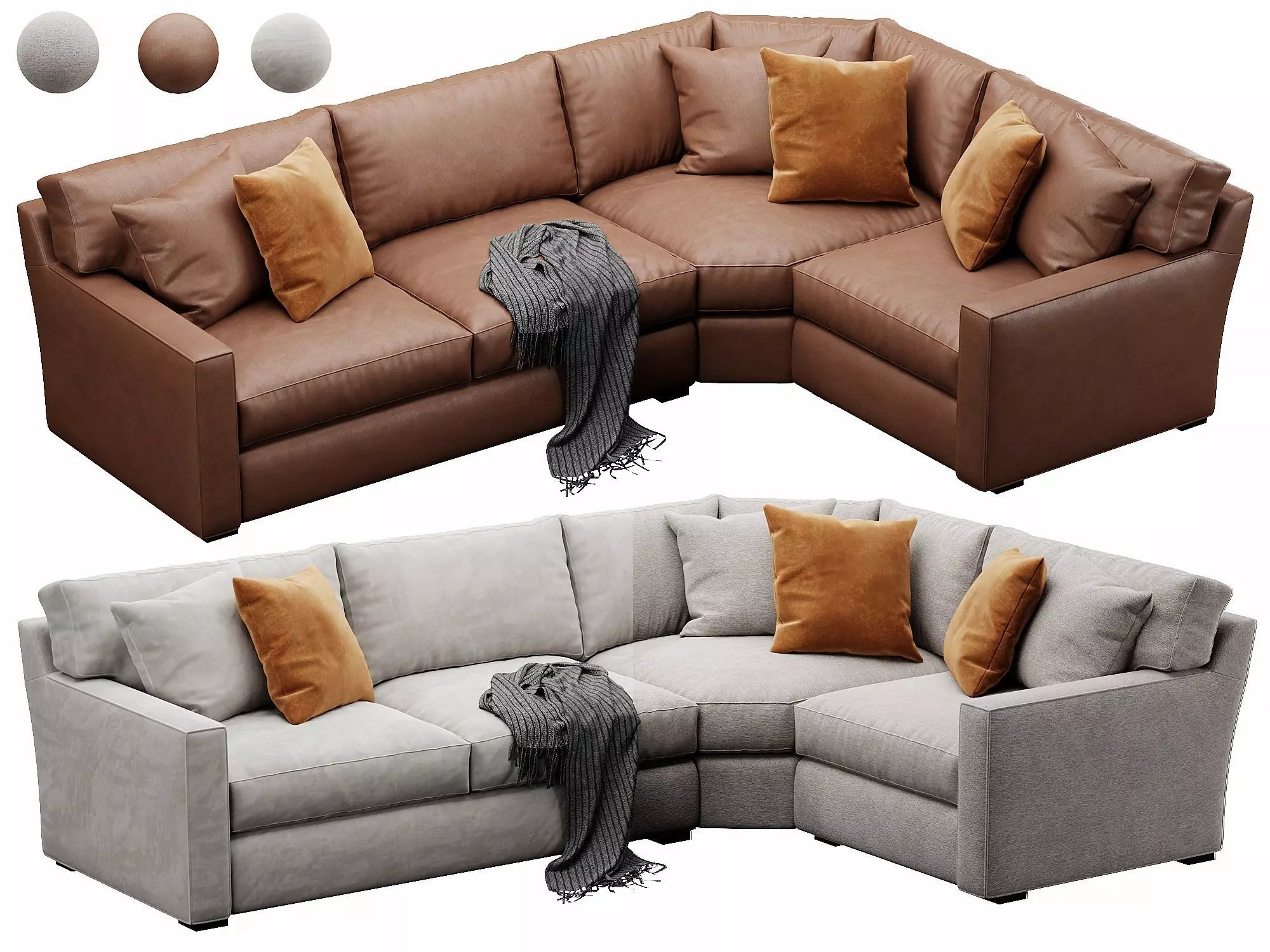 Crate and Barrel Axis sofa 3D model_0