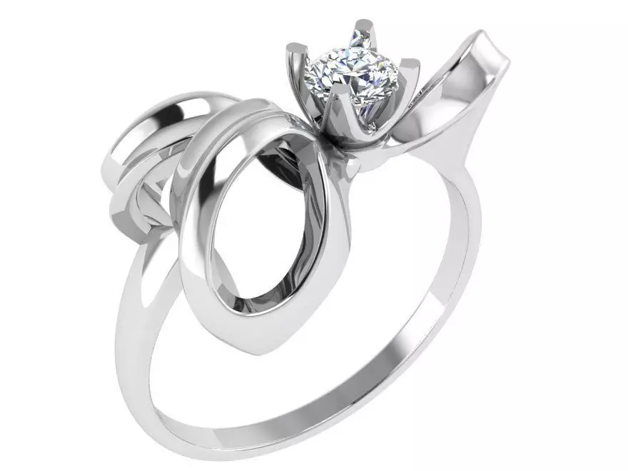 Solitaire Unique Ring 3357 3D print model