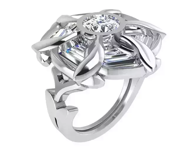 Flower Diamond Ring 3371