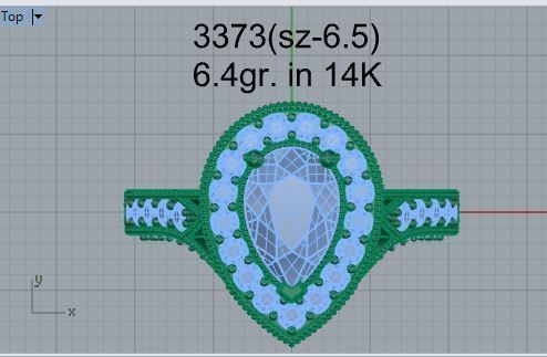 Pear Halo Ring 3373 3D print model_4