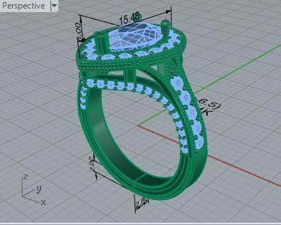 Pear Halo Ring 3373 3D print model_7