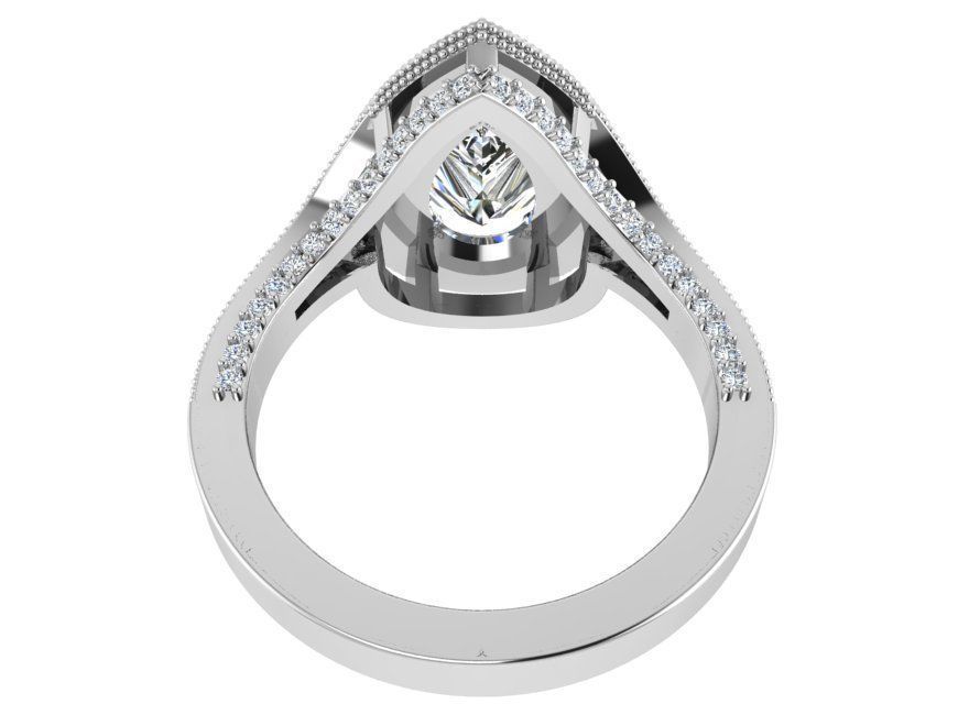 Pear Halo Ring 3373 3D print model_3