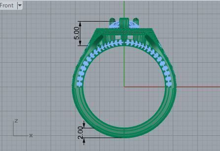 Pear Halo Ring 3373 3D print model_5