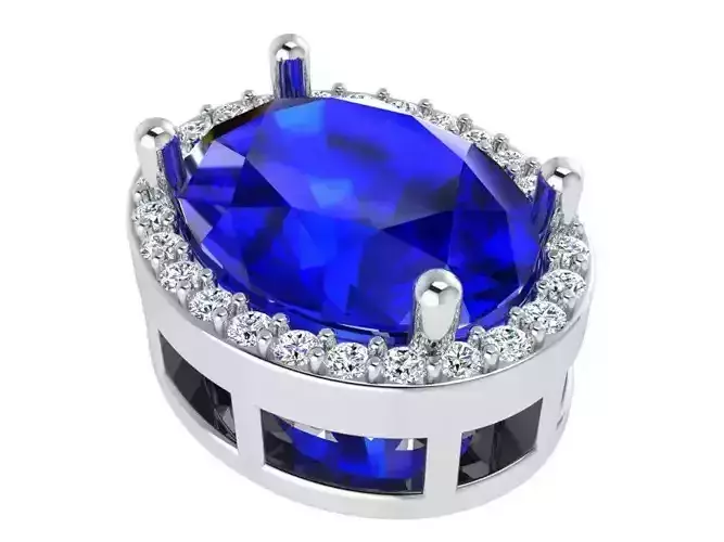 Oval Halo Pendant 3382