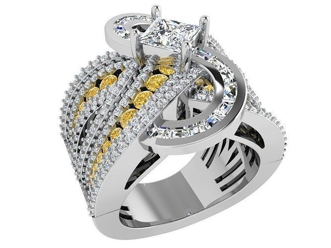 Channel Setting Twisted Ring 3388 3D print model
