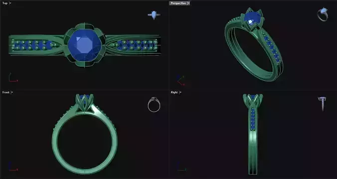 Diamond Round Engagement Ring 
