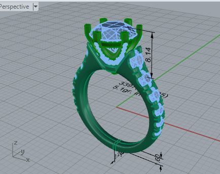 Round Diamond Ring 3397 3D print model_7