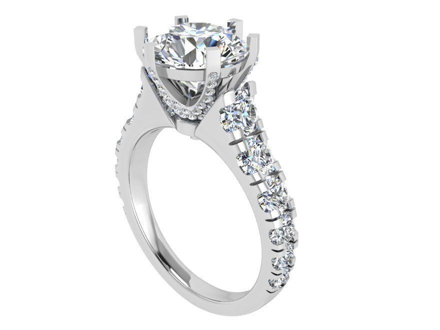Round Diamond Ring 3397 3D print model_2