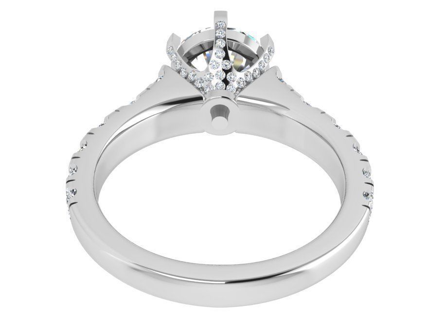 Round Diamond Ring 3397 3D print model_3