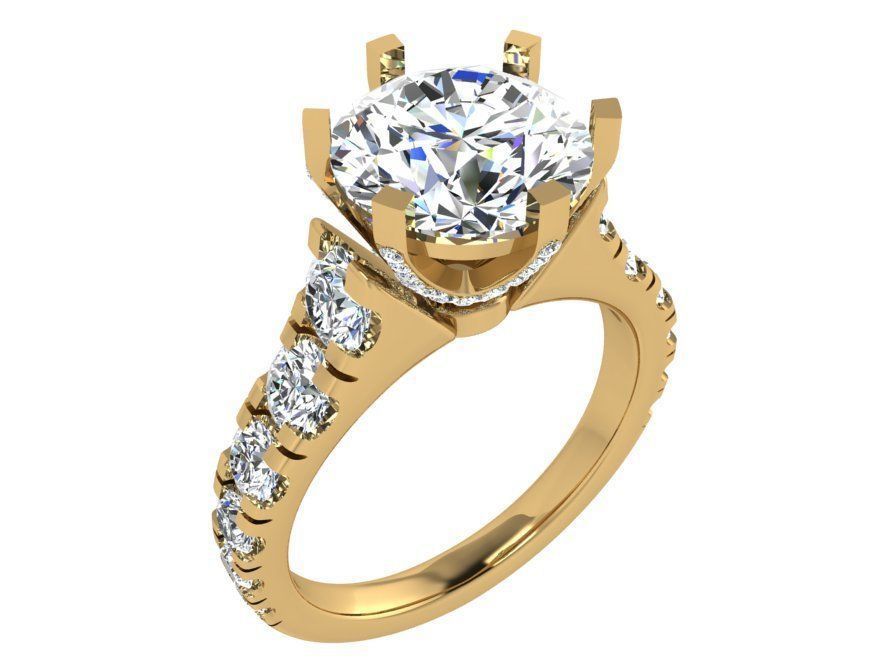 Round Diamond Ring 3397 3D print model_1