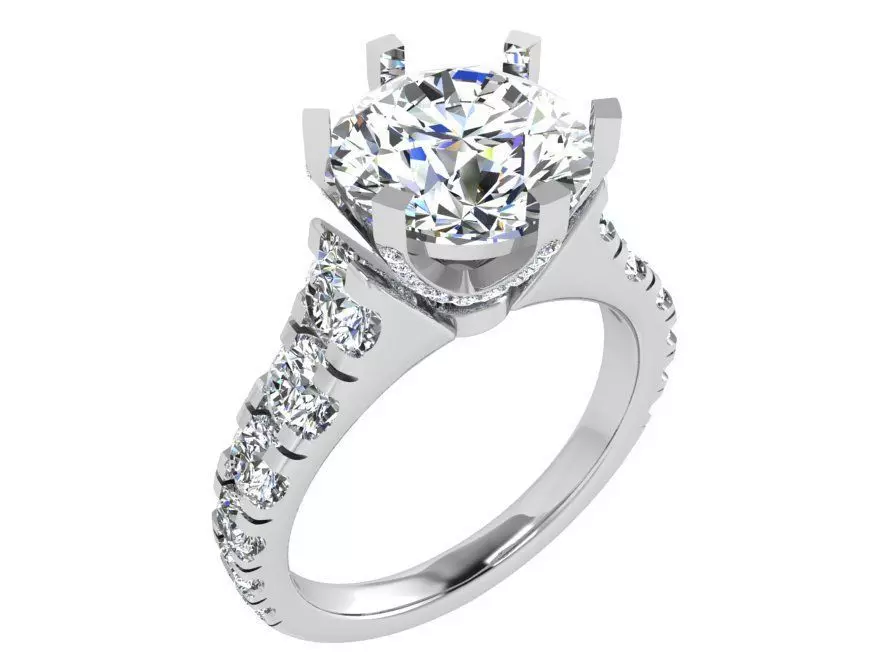 Round Diamond Ring 3397 3D print model_0