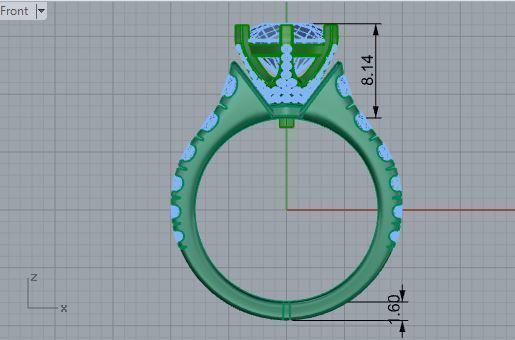 Round Diamond Ring 3397 3D print model_5