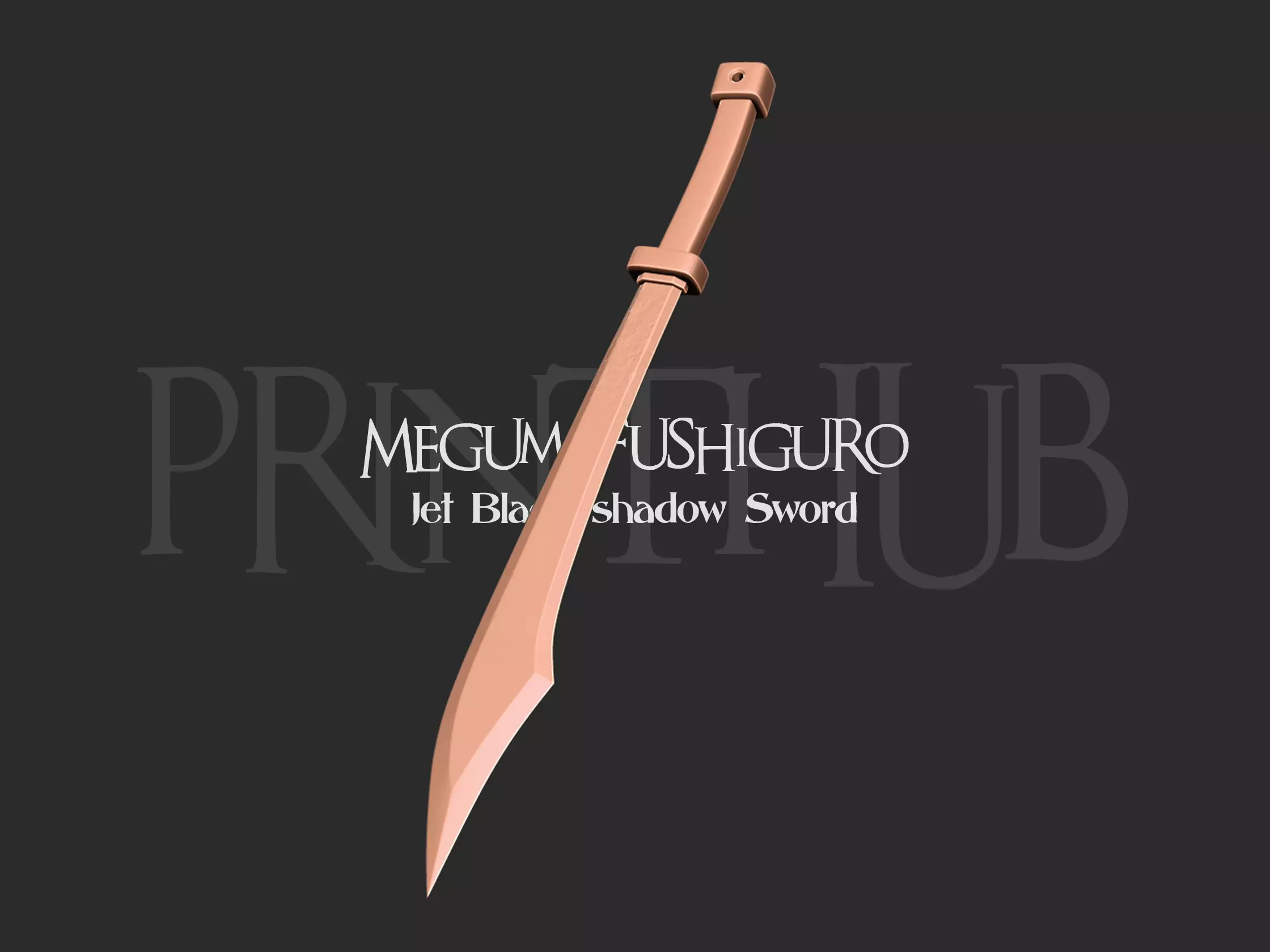 Jujutsu Kaisen - Jet Black Shadow Sword Megumi Fushiguro 3D print model_0
