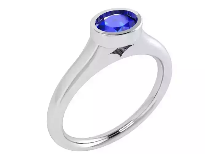 Oval Bezel Solitaire Ring 3398