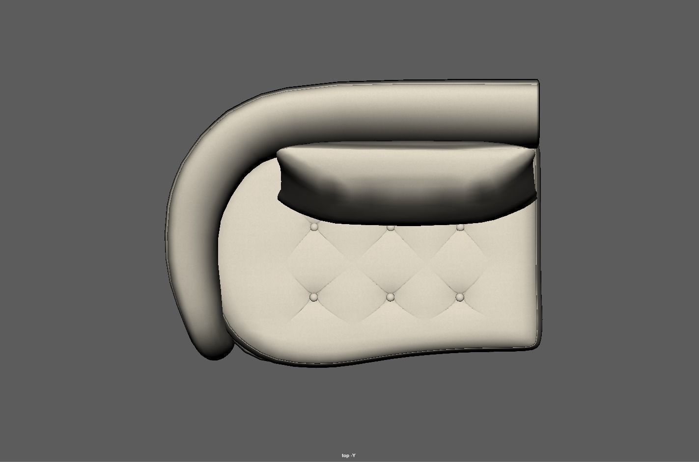 Upholstered left arm sofa Low-poly 3D model_9