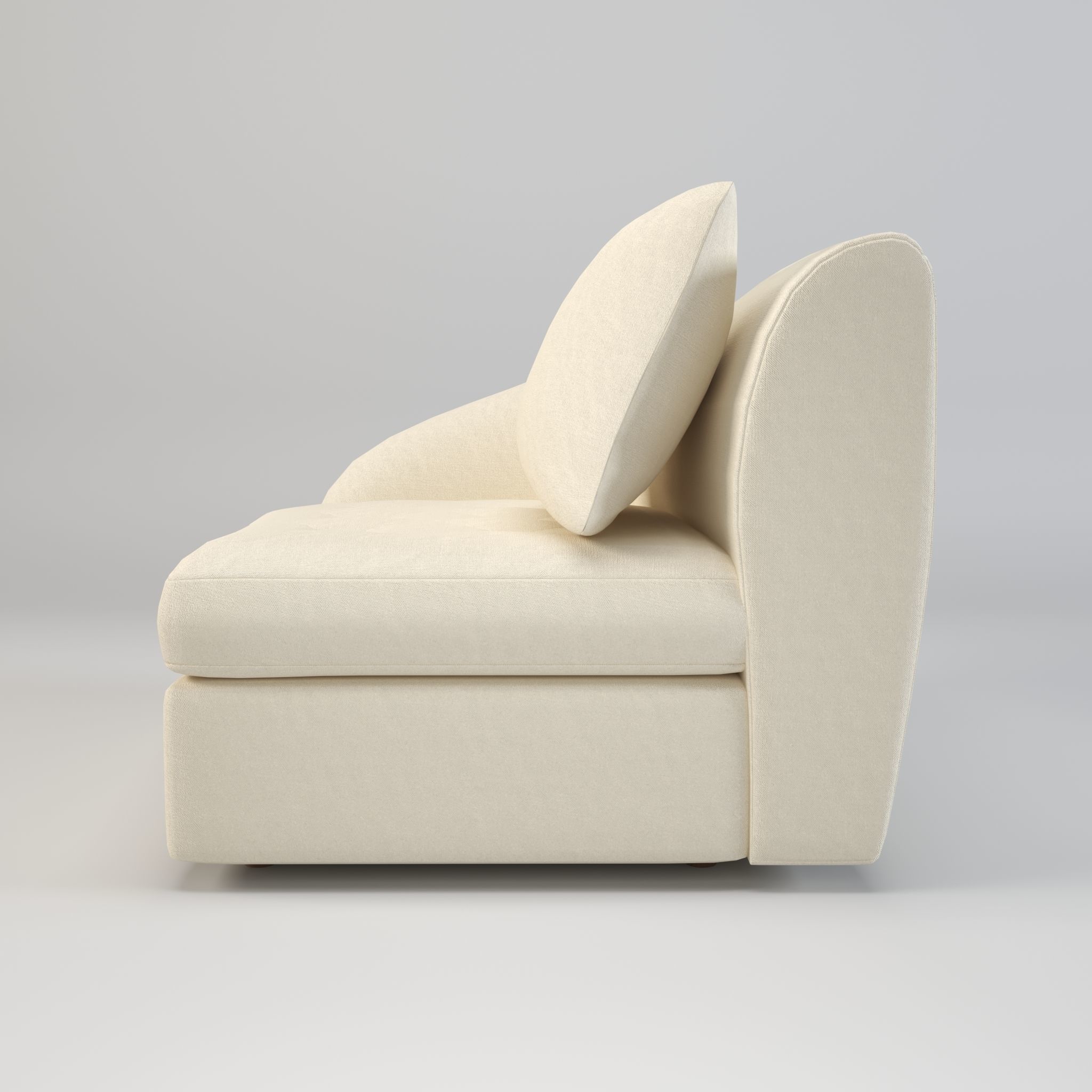 Upholstered left arm sofa Low-poly 3D model_4