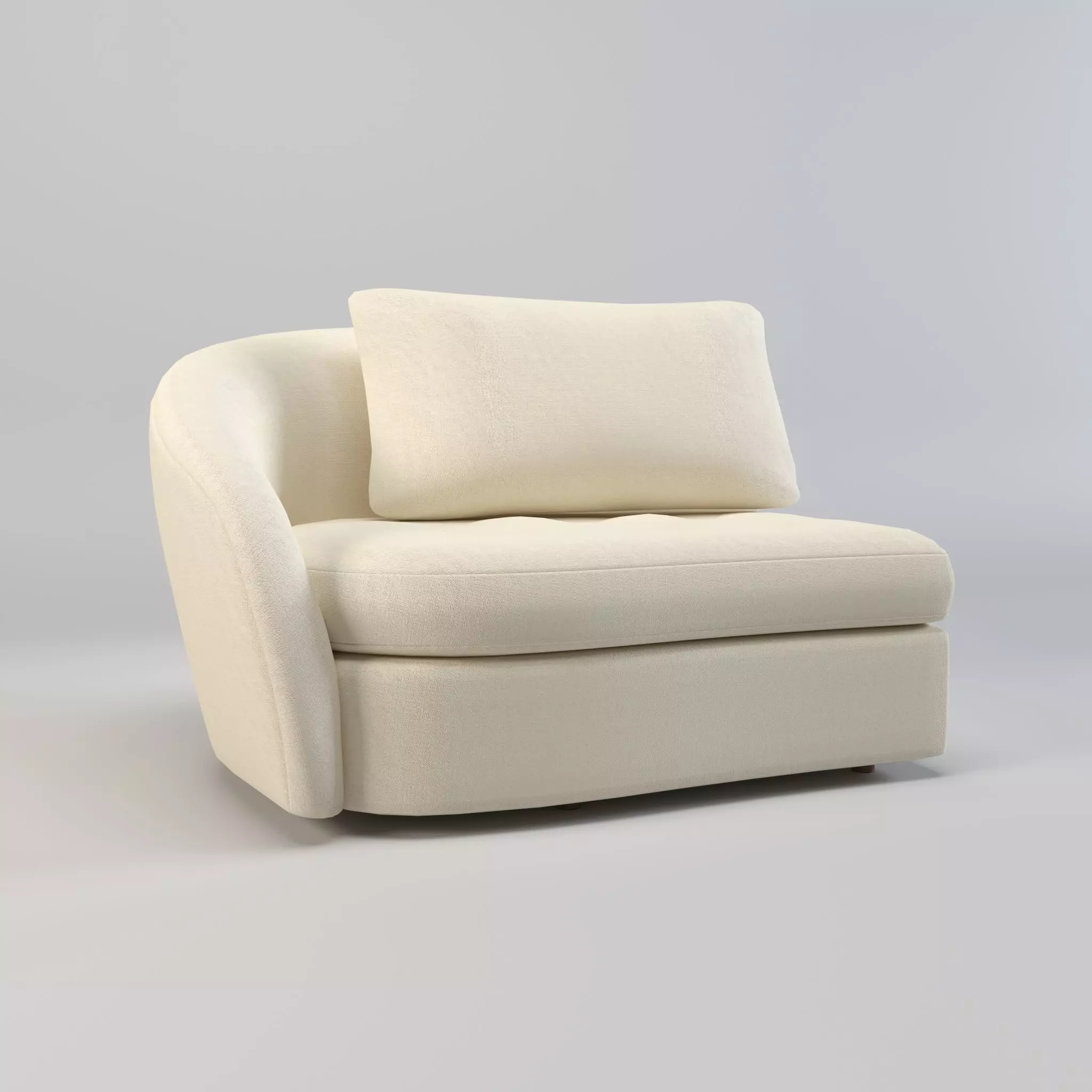 Upholstered left arm sofa Low-poly 3D model_0