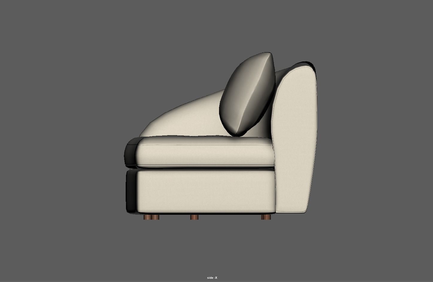 Upholstered left arm sofa Low-poly 3D model_15