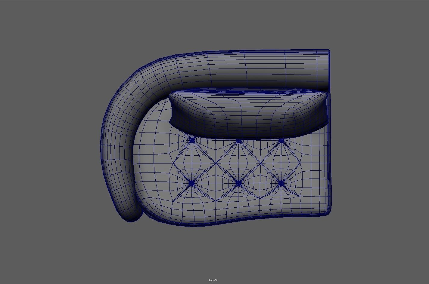 Upholstered left arm sofa Low-poly 3D model_11