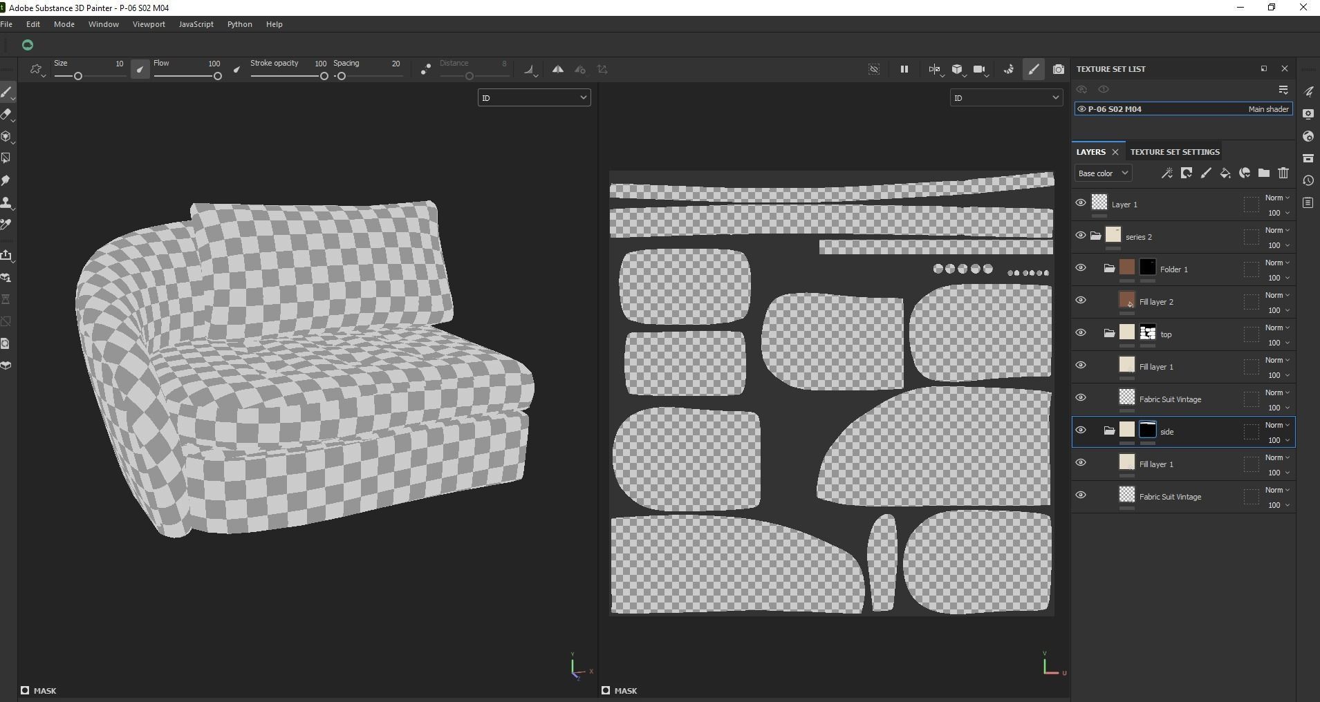 Upholstered left arm sofa Low-poly 3D model_21