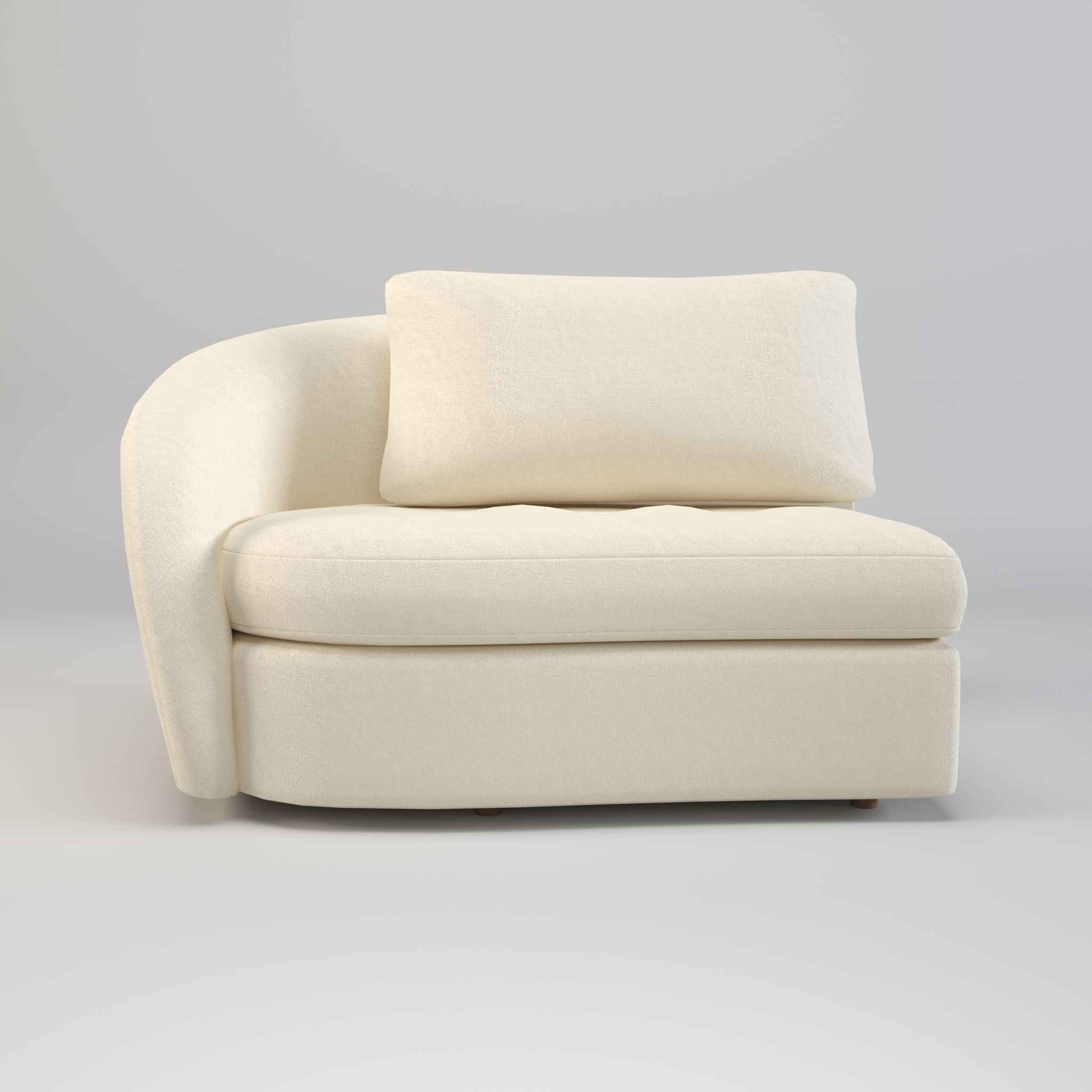 Upholstered left arm sofa Low-poly 3D model_3