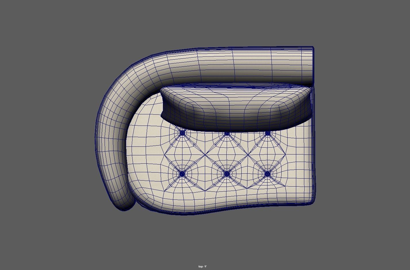 Upholstered left arm sofa Low-poly 3D model_10