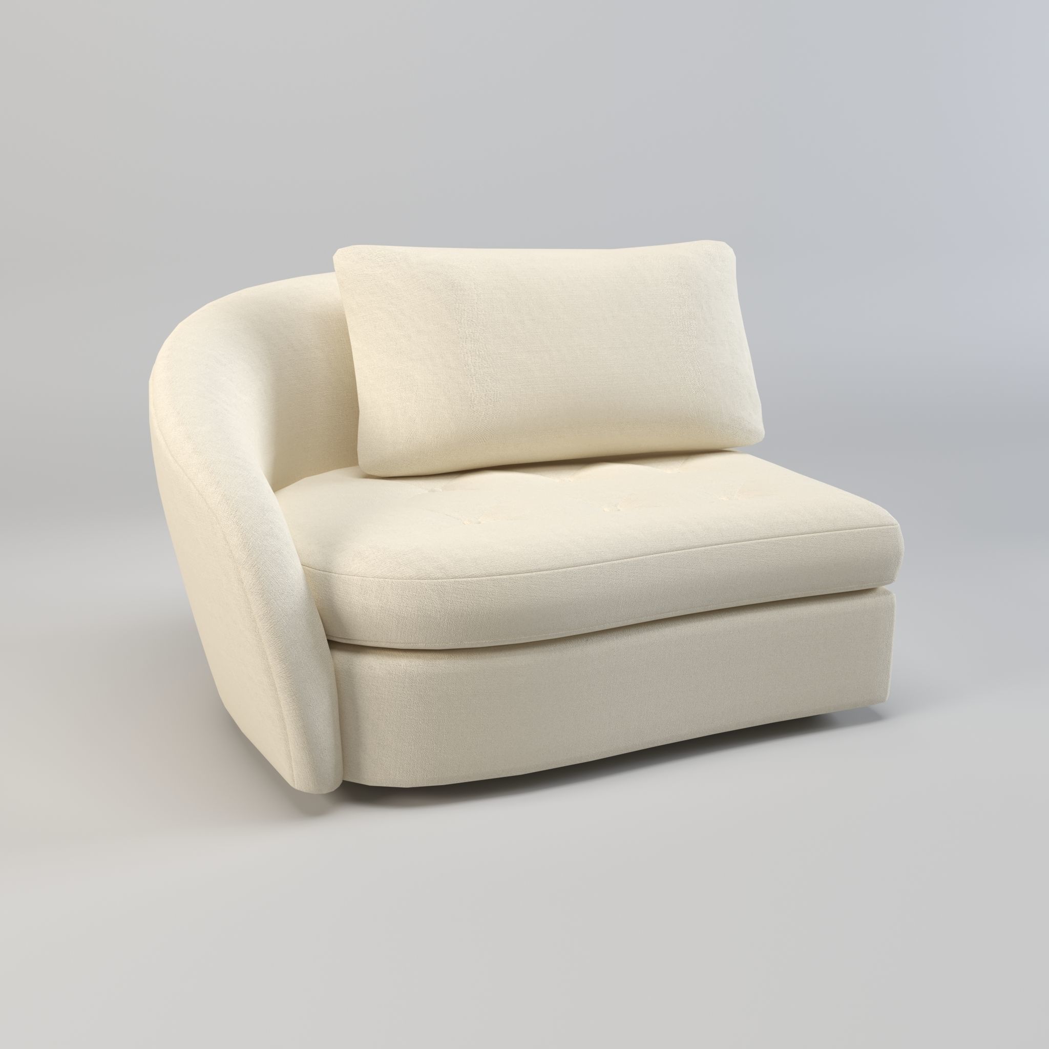Upholstered left arm sofa Low-poly 3D model_2