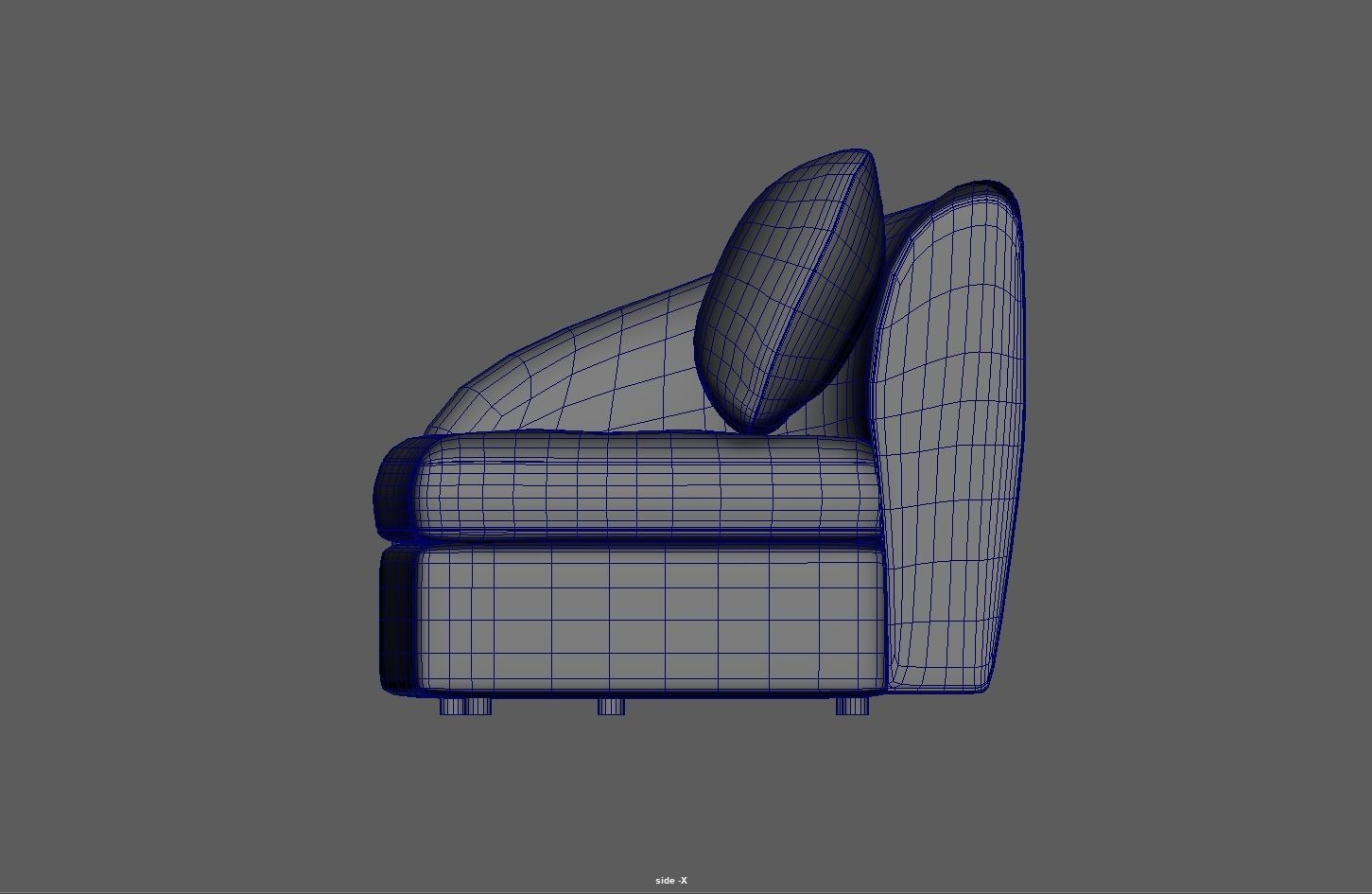 Upholstered left arm sofa Low-poly 3D model_17