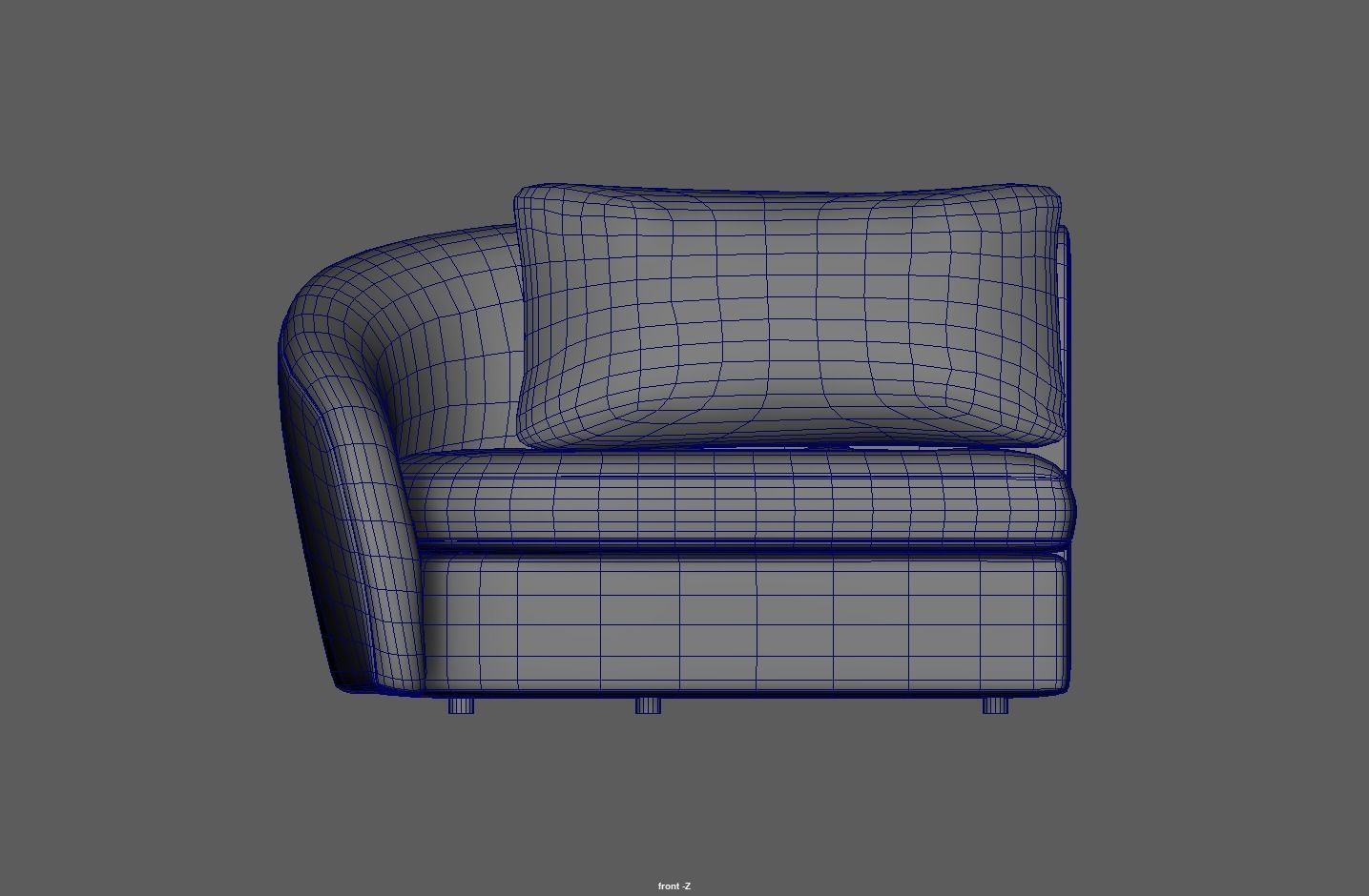 Upholstered left arm sofa Low-poly 3D model_14