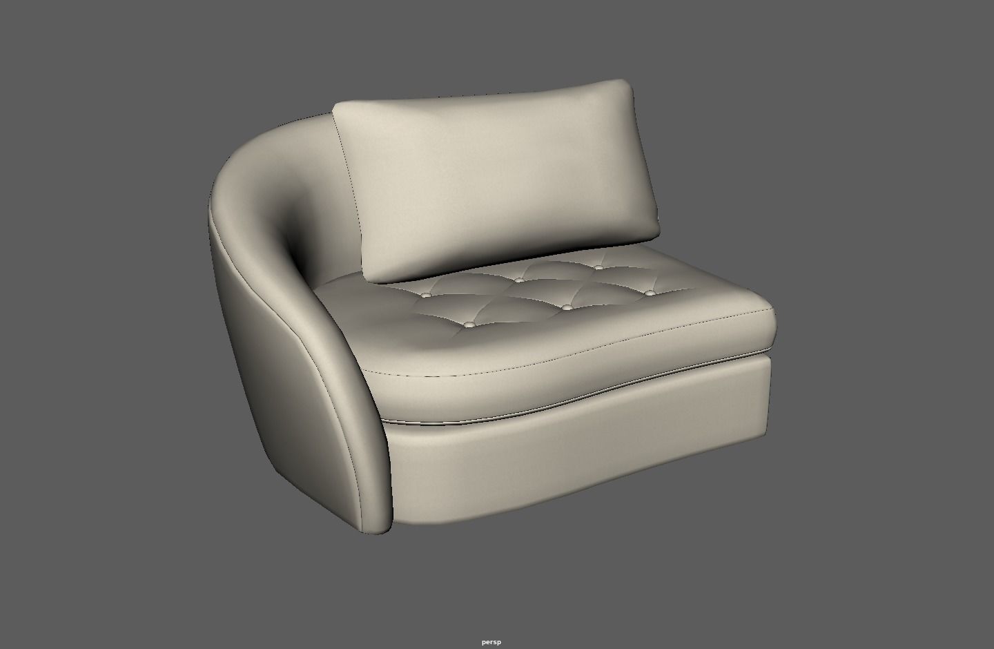 Upholstered left arm sofa Low-poly 3D model_6
