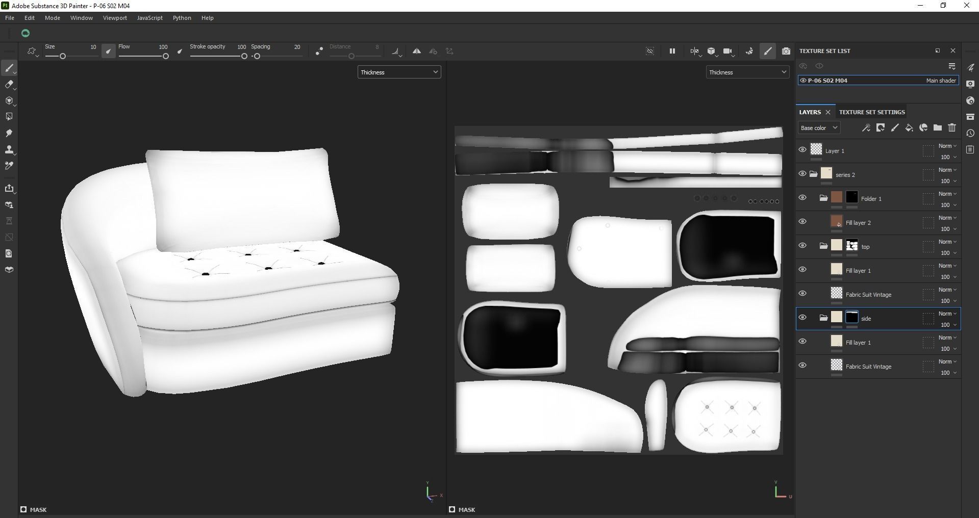 Upholstered left arm sofa Low-poly 3D model_25