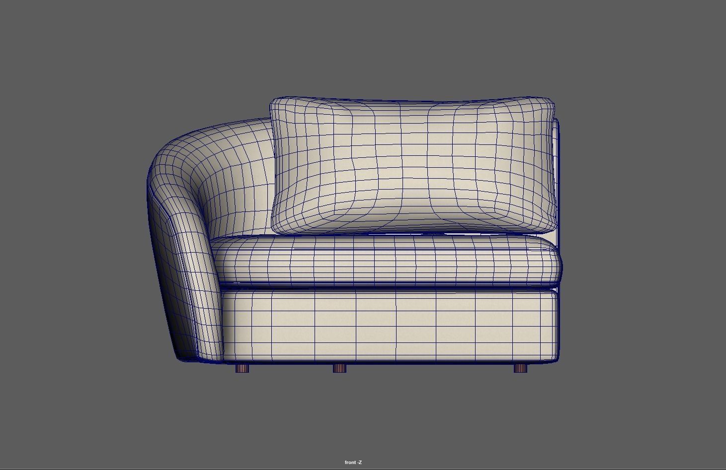 Upholstered left arm sofa Low-poly 3D model_13