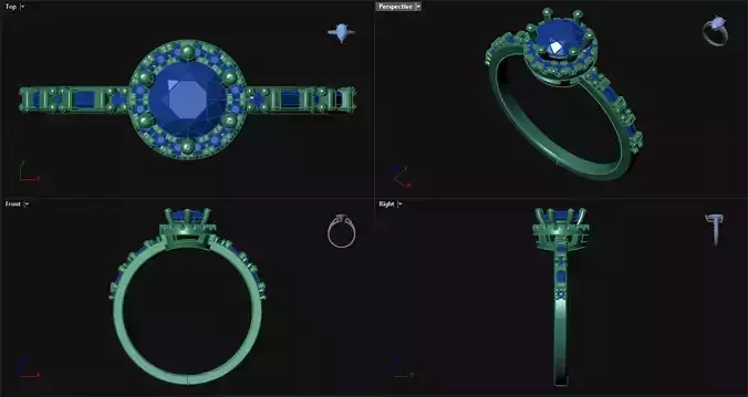 6 Prong Diamond Halo Engagement Ring 