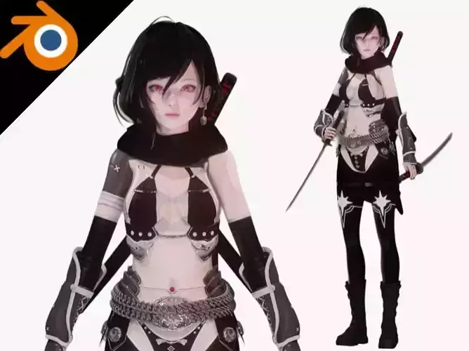Dark Assassin - Realistic Female Character - Blender Eevee