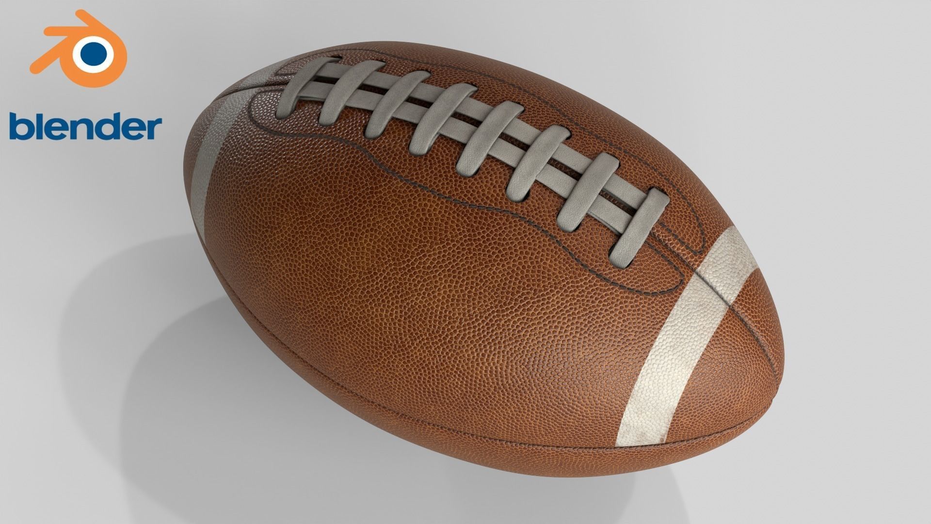 American Football Ball Low-poly 3D model_4