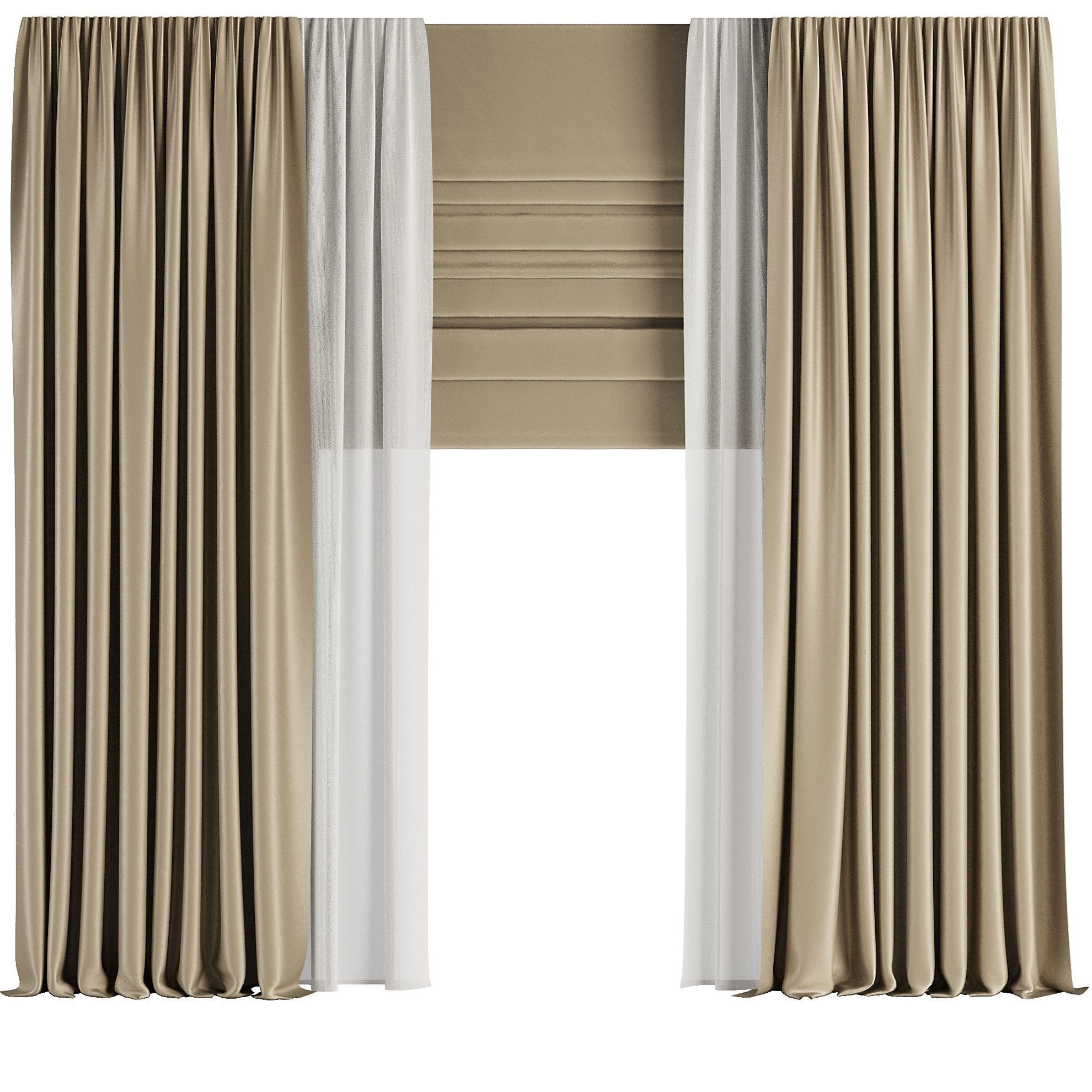Curtain Set M44 3D model_2