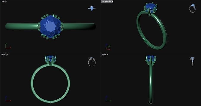 6 Prong Diamond Engagement Ring  3D print model
