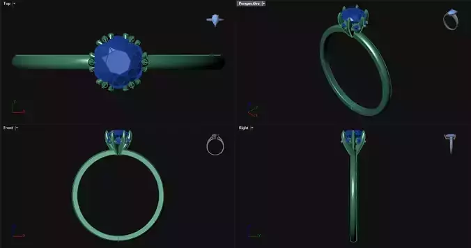 6 Prong Diamond Engagement Ring 